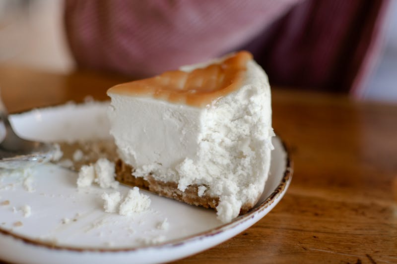 New York style cheesecake slice dessert